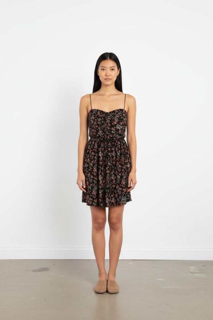 Robe Fleurie Noire - Taille S/36