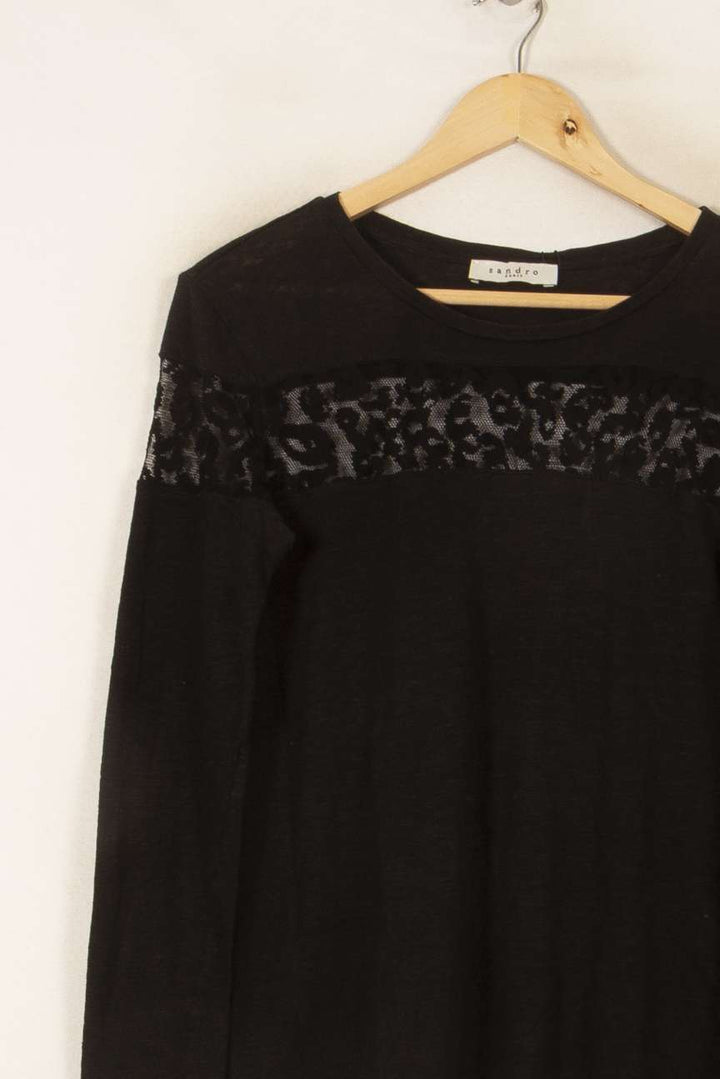 Pull Noir - Taille M/38 de la marque Sandro | PARAD44916 - Vendu par Paradigme - Image 3