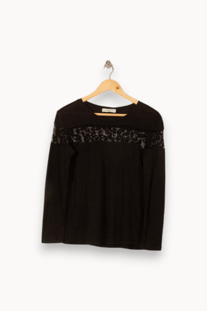 Pull Noir - Taille M/38 de la marque Sandro | PARAD44916 - Vendu par Paradigme - Image 2