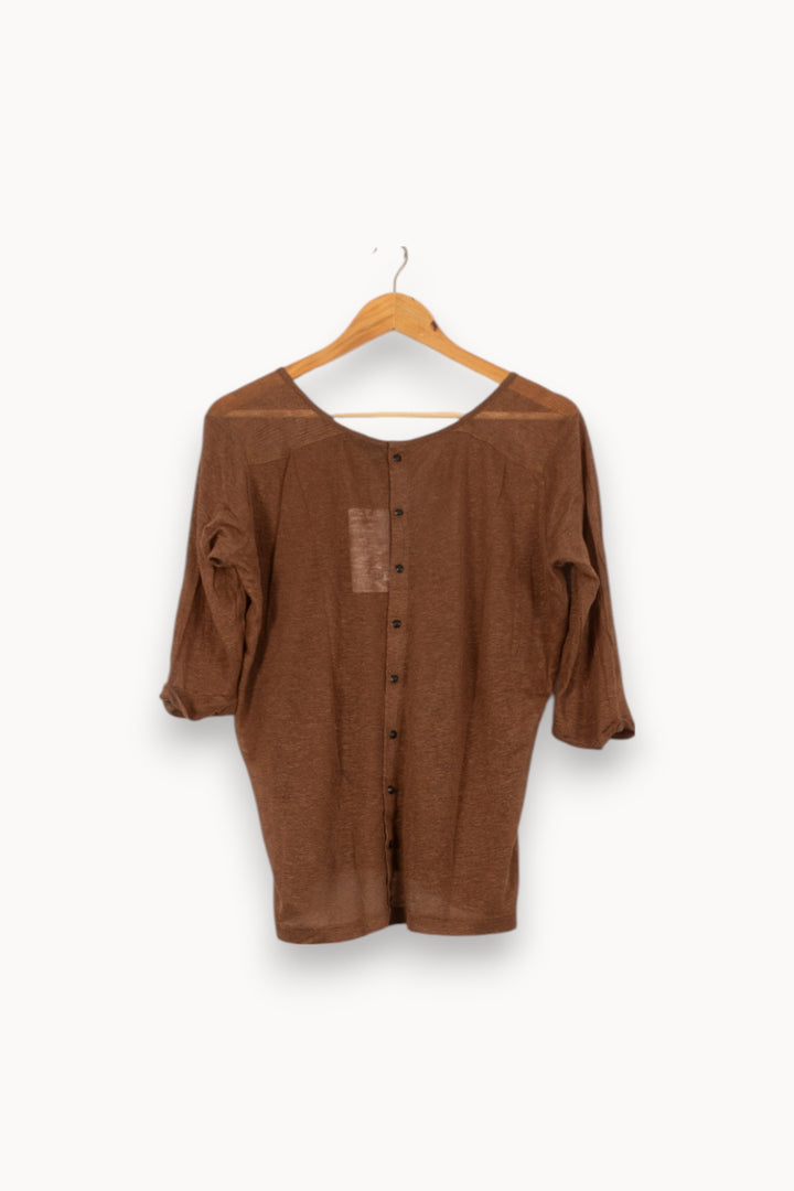 Blouse Marron - Taille L/40 de la marque The Kooples | PARAD44917 - Vendu par Paradigme - Image 4