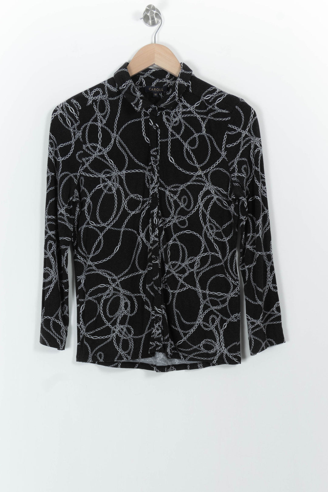 Chemise Noire et Blanche - Taille M/38 de la marque Caroll | PARAD44925 - Vendu par Paradigme - Image 2