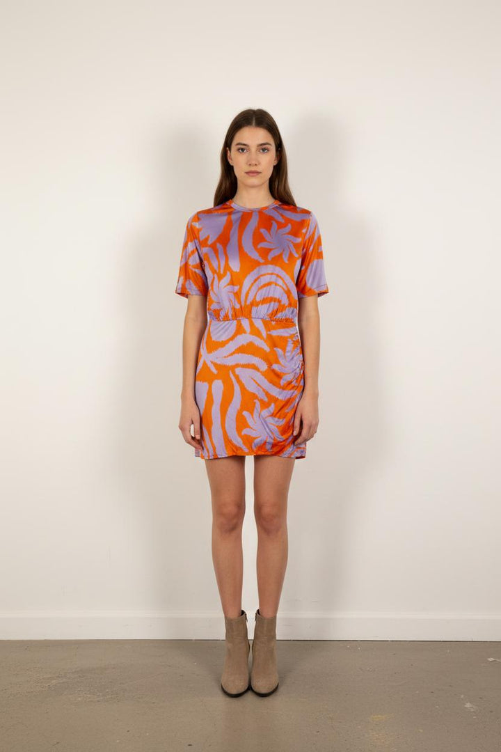 Robe Courte Orange et Violette - Taille XS/34