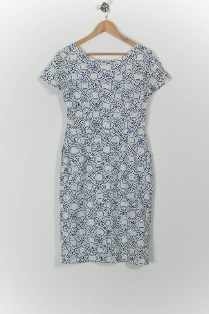 Robe Midi Blanche et Bleue - Taille L/40 de la marque Agnès b. | PARAD44939 - Vendu par Paradigme - Image 4