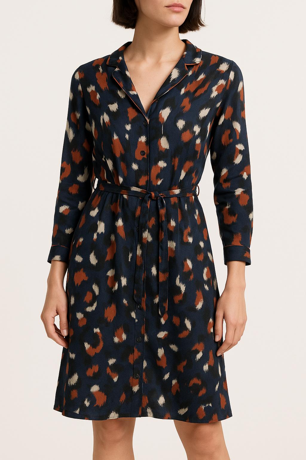 Robe Midi Bleu Marine et Rouge - Taille XS/34 de la marque FRNCH | PARAD44949 - Vendu par Paradigme - Image 1