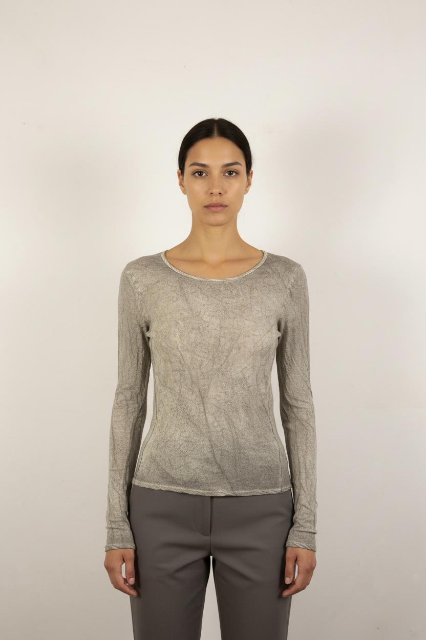 Tee-shirt Manches Longues Gris - Taille L/40