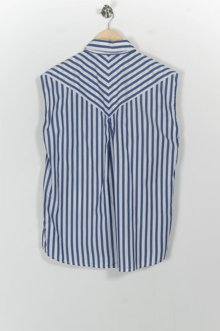 Chemise Sans Manches Bleu et Blanc - Taille L/40 de la marque Galeries Lafayette | PARAD44970 - Vendu par Paradigme - Image 4