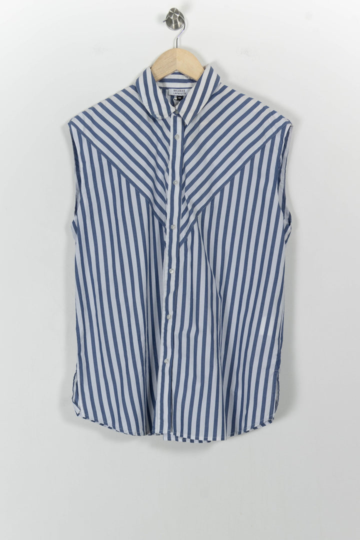 Chemise Sans Manches Bleu et Blanc - Taille L/40 de la marque Galeries Lafayette | PARAD44970 - Vendu par Paradigme - Image 2