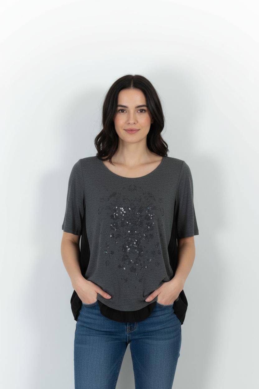 Blouse Grise et Noire - Taille S/36 de la marque I.Code | PARAD44983 - Vendu par Paradigme - Image 1