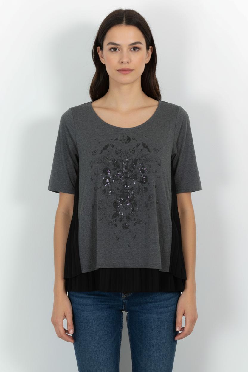 Blouse Grise et Noire - Taille M/38 de la marque I.Code | PARAD44984 - Vendu par Paradigme - Image 1