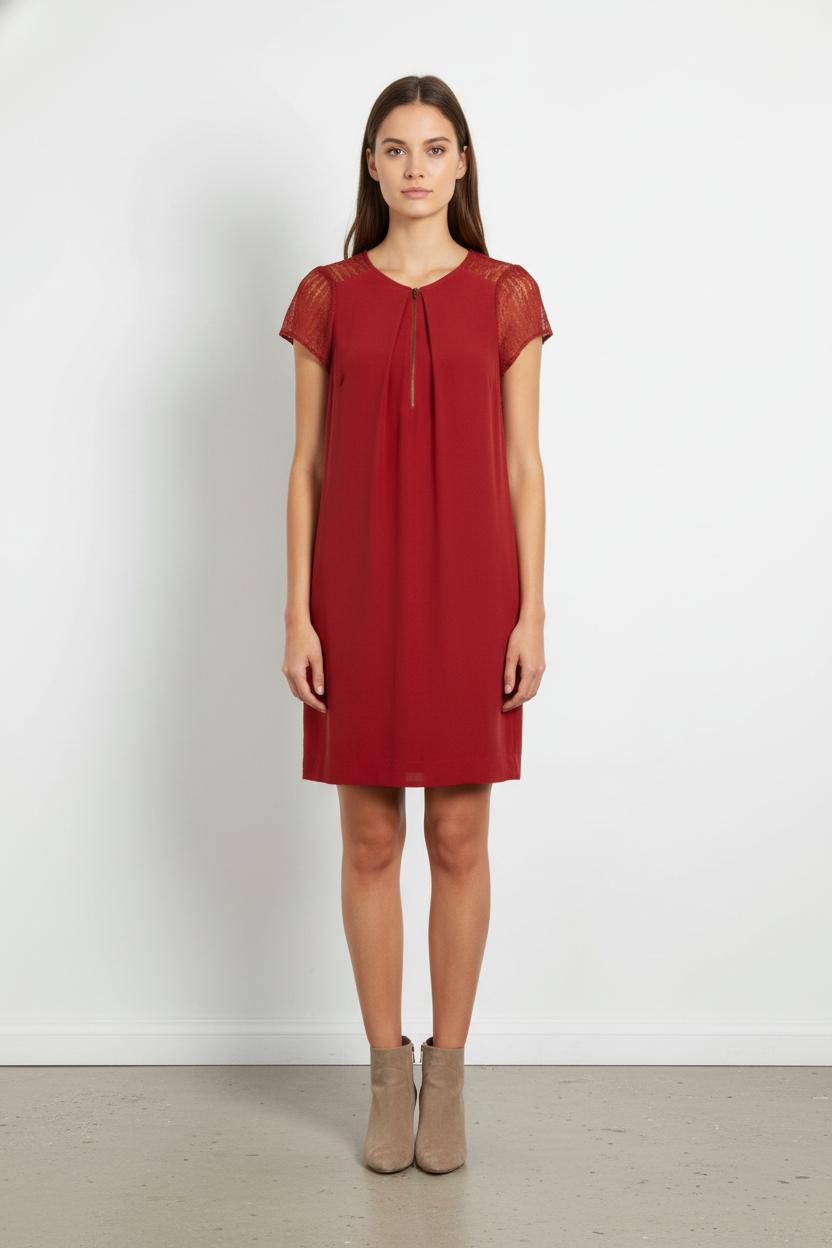 Robe droite bordeaux - Taille L/40 de la marque Caroll | PARAD44991 - Vendu par Paradigme - Image 1