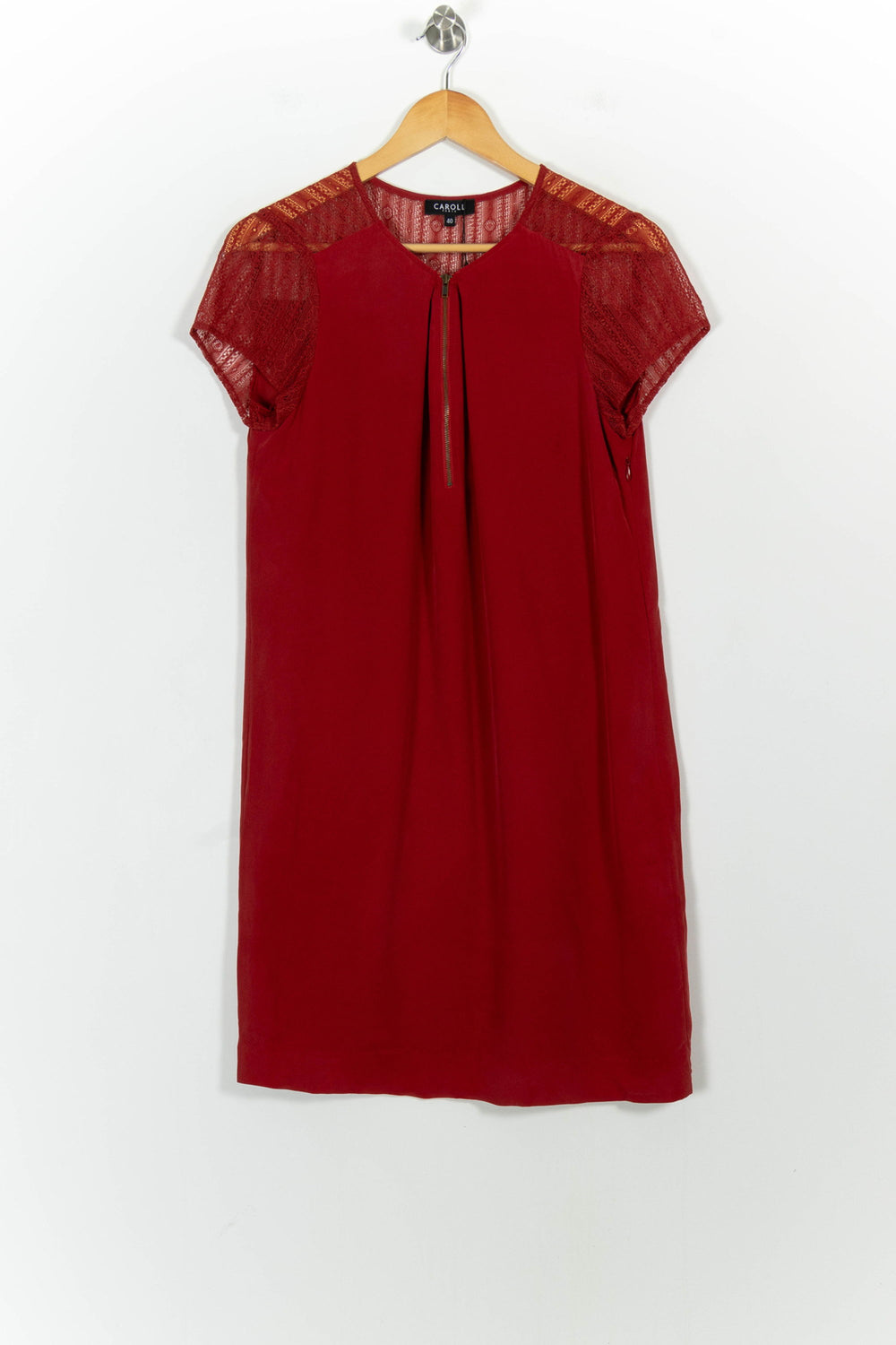 Robe droite bordeaux - Taille L/40 de la marque Caroll | PARAD44991 - Vendu par Paradigme - Image 2