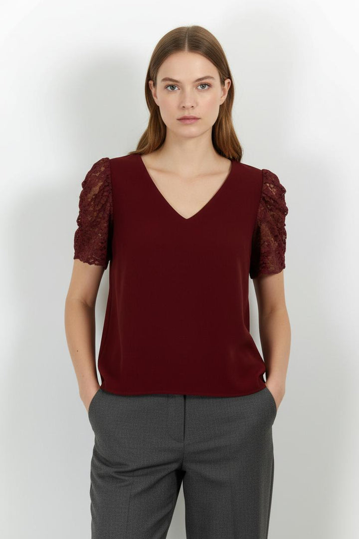 Blouse Bordeaux - Taille L/40 de la marque Sézane | PARAD44992 - Vendu par Paradigme - Image 1