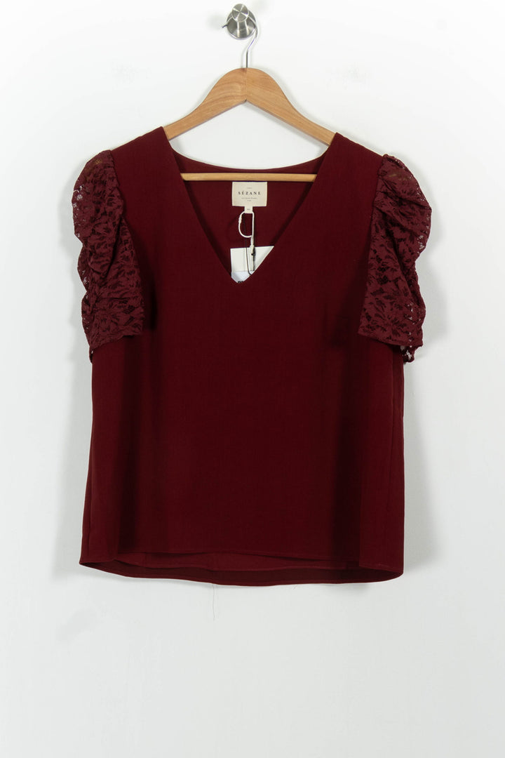 Blouse Bordeaux - Taille L/40 de la marque Sézane | PARAD44992 - Vendu par Paradigme - Image 2