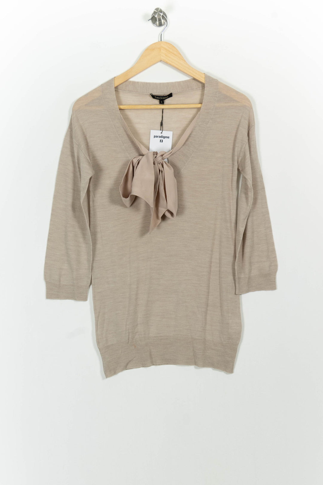 Blouse Beige - Taille S/36 de la marque Tara Jarmon | PARAD44995 - Vendu par Paradigme - Image 2