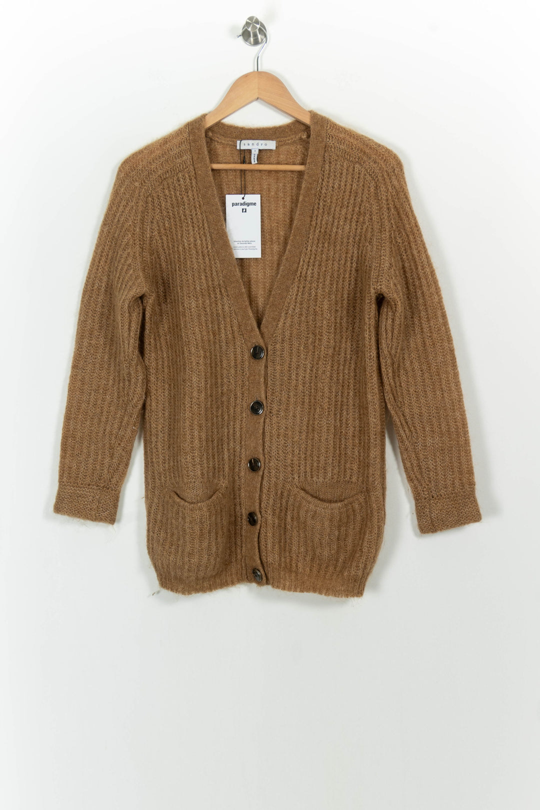 Cardigan Marron - Taille S/36 de la marque Sandro | PARAD44997 - Vendu par Paradigme - Image 2