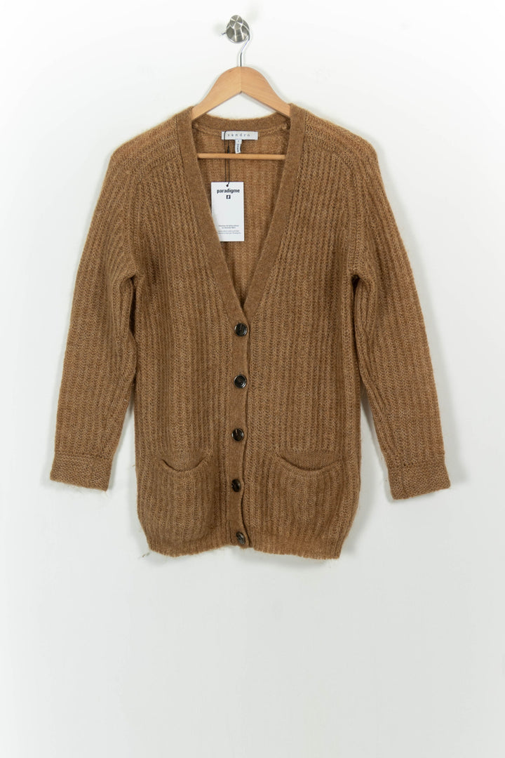 Cardigan Marron - Taille S/36 de la marque Sandro | PARAD44997 - Vendu par Paradigme - Image 2