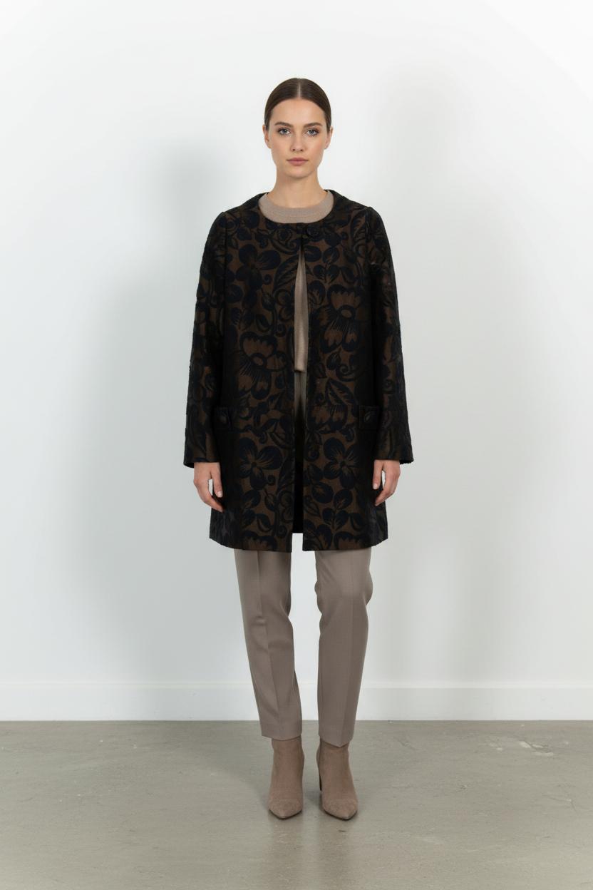 Manteau Noir et Marron - Taille S/36 de la marque Tara Jarmon | PARAD44998 - Vendu par Paradigme - Image 1