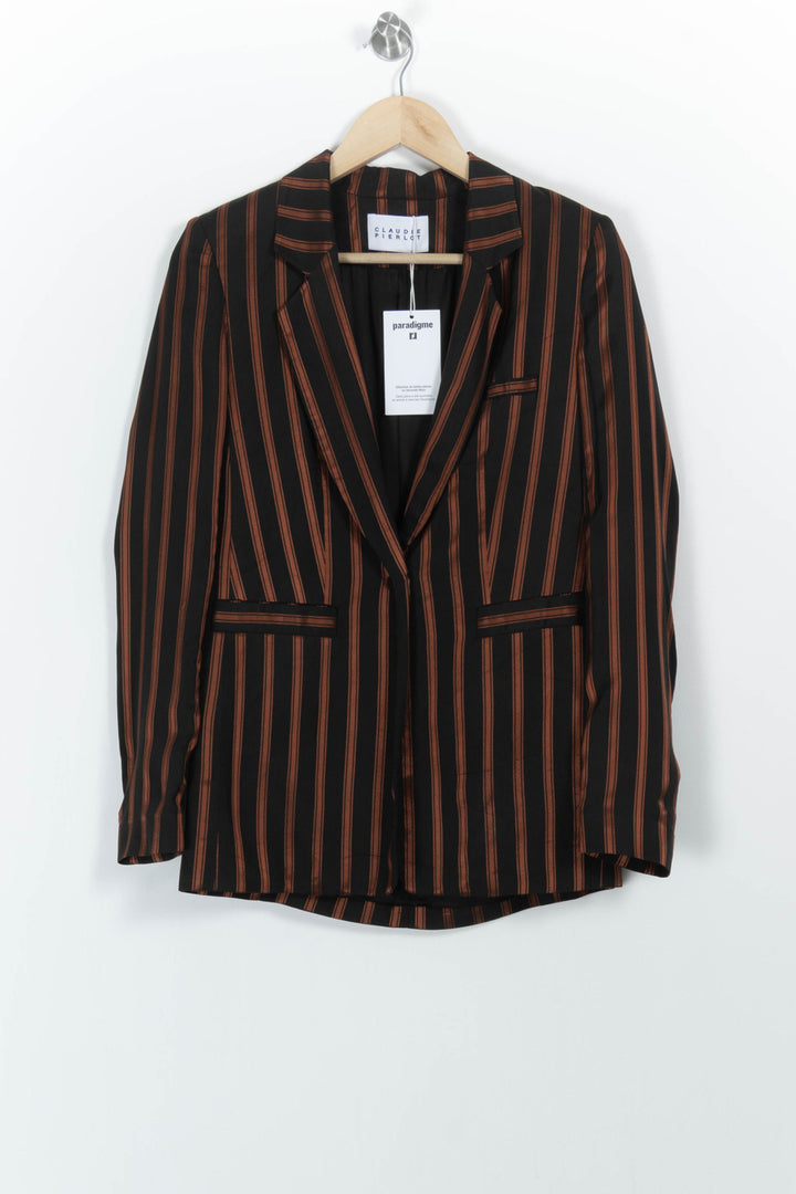 Blazer Noir et Marron - Taille XS/34 de la marque Claudie Pierlot | PARAD45000 - Vendu par Paradigme - Image 2