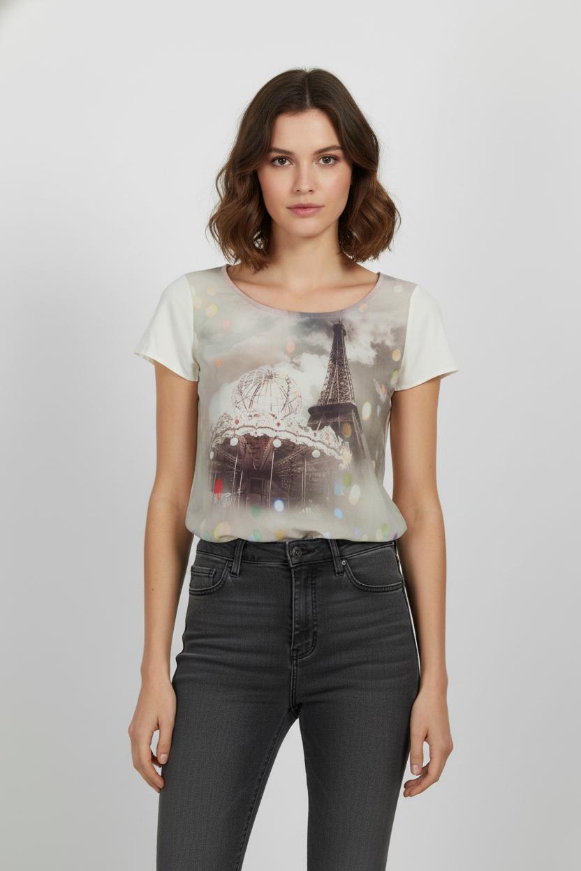 Tee-shirt Beige - Taille S/36 de la marque I.Code | PARAD45011 - Vendu par Paradigme - Image 1