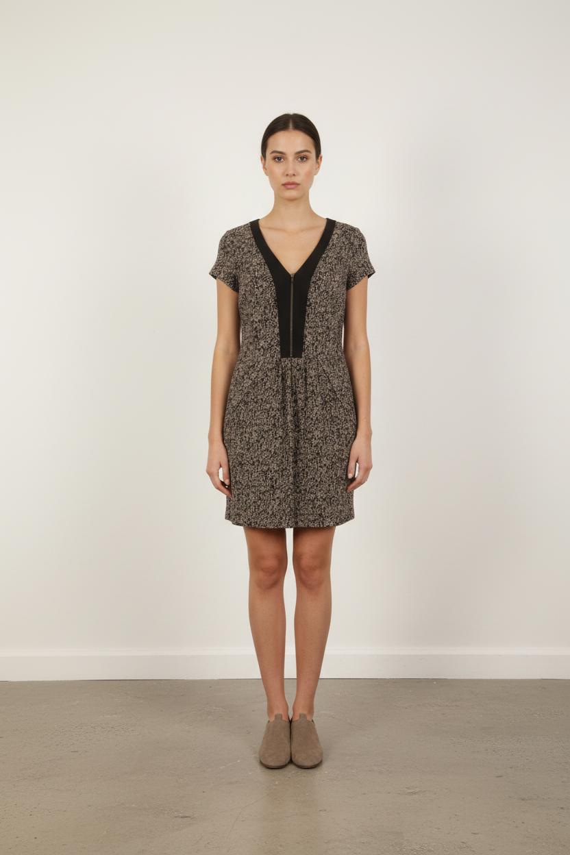 Robe Courte Noire et Beige - Taille XS/34