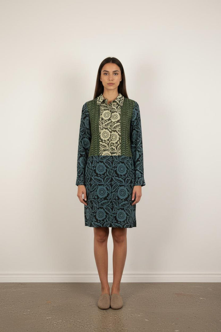 Robe Droite Verte et Bleue - Taille S/36