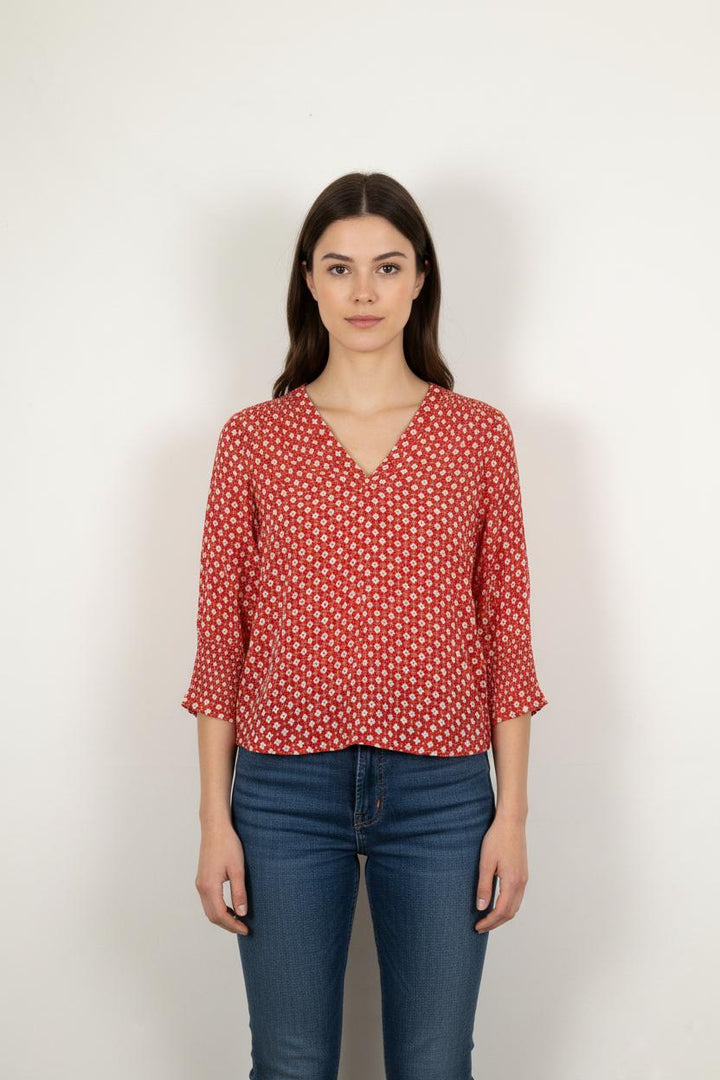 Blouse Rouge et Blanche - Taille S/36