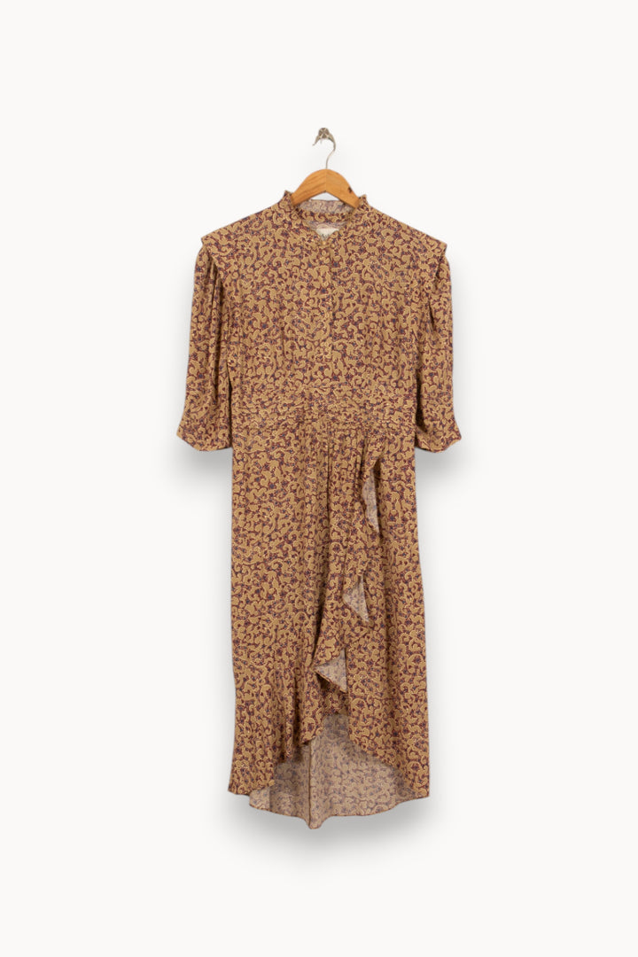 Robe Longue Beige et Marron - Taille M/38 de la marque ba&sh | PARAD45089 - Vendu par Paradigme - Image 2