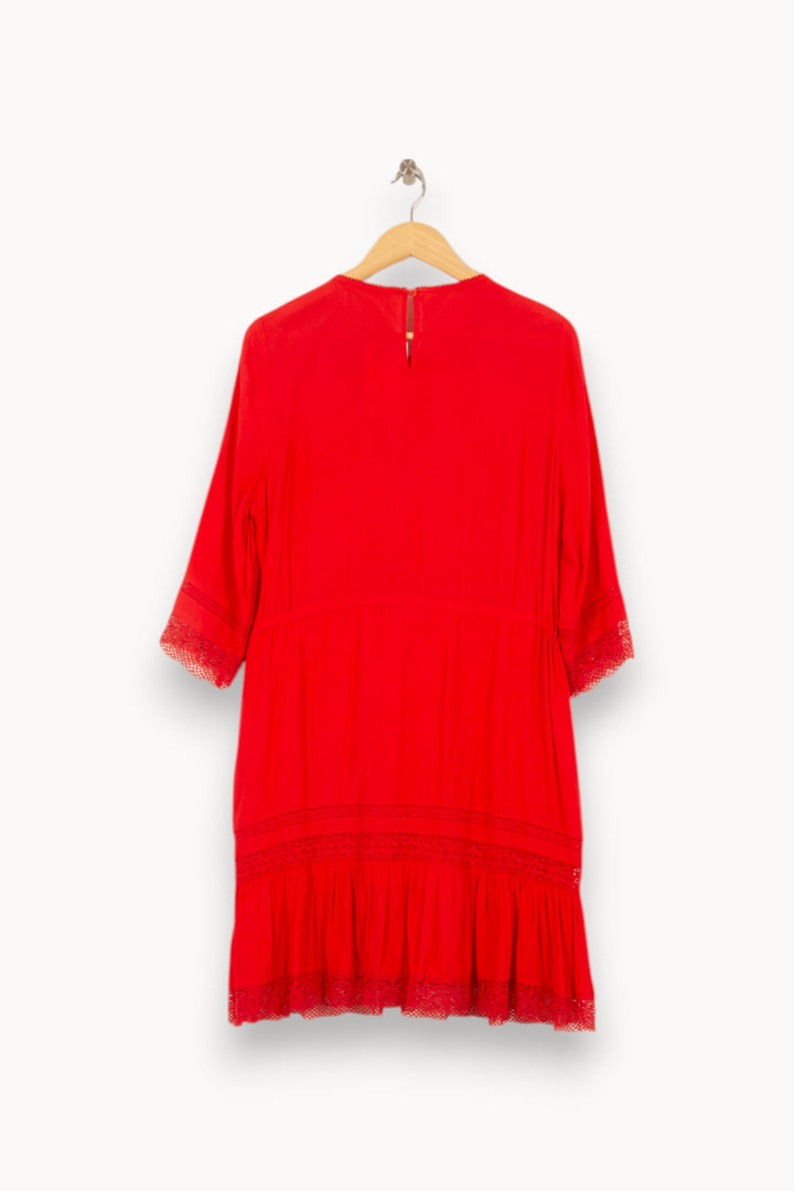 Robe Mi Longue Rouge - Taille L/40 de la marque Maje | PARAD45090 - Vendu par Paradigme - Image 4