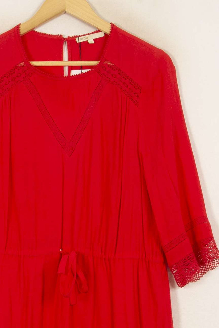 Robe Mi Longue Rouge - Taille L/40 de la marque Maje | PARAD45090 - Vendu par Paradigme - Image 3