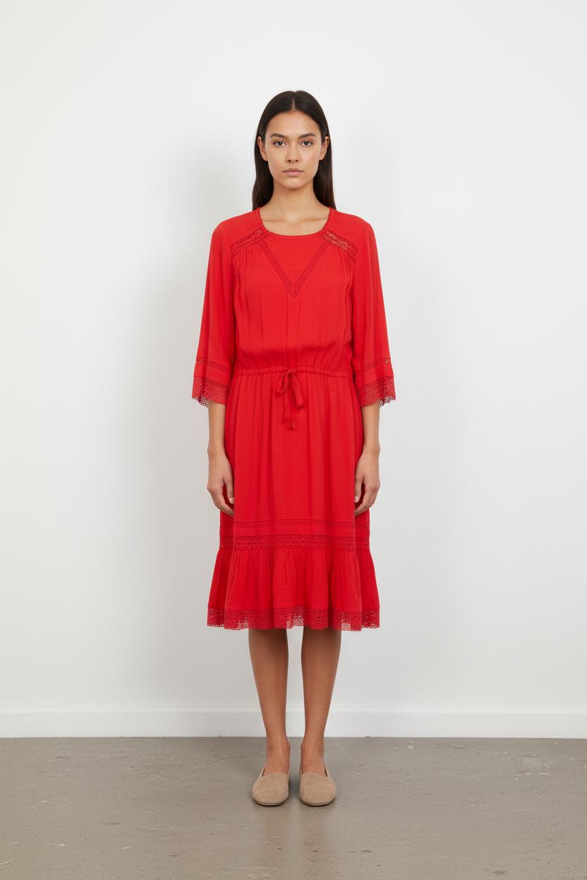 Robe Mi Longue Rouge - Taille L/40