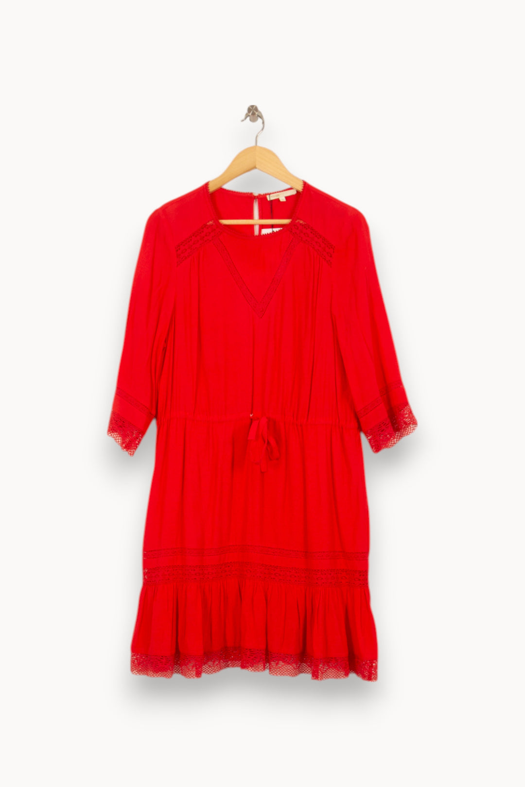 Robe Mi Longue Rouge - Taille L/40 de la marque Maje | PARAD45090 - Vendu par Paradigme - Image 2