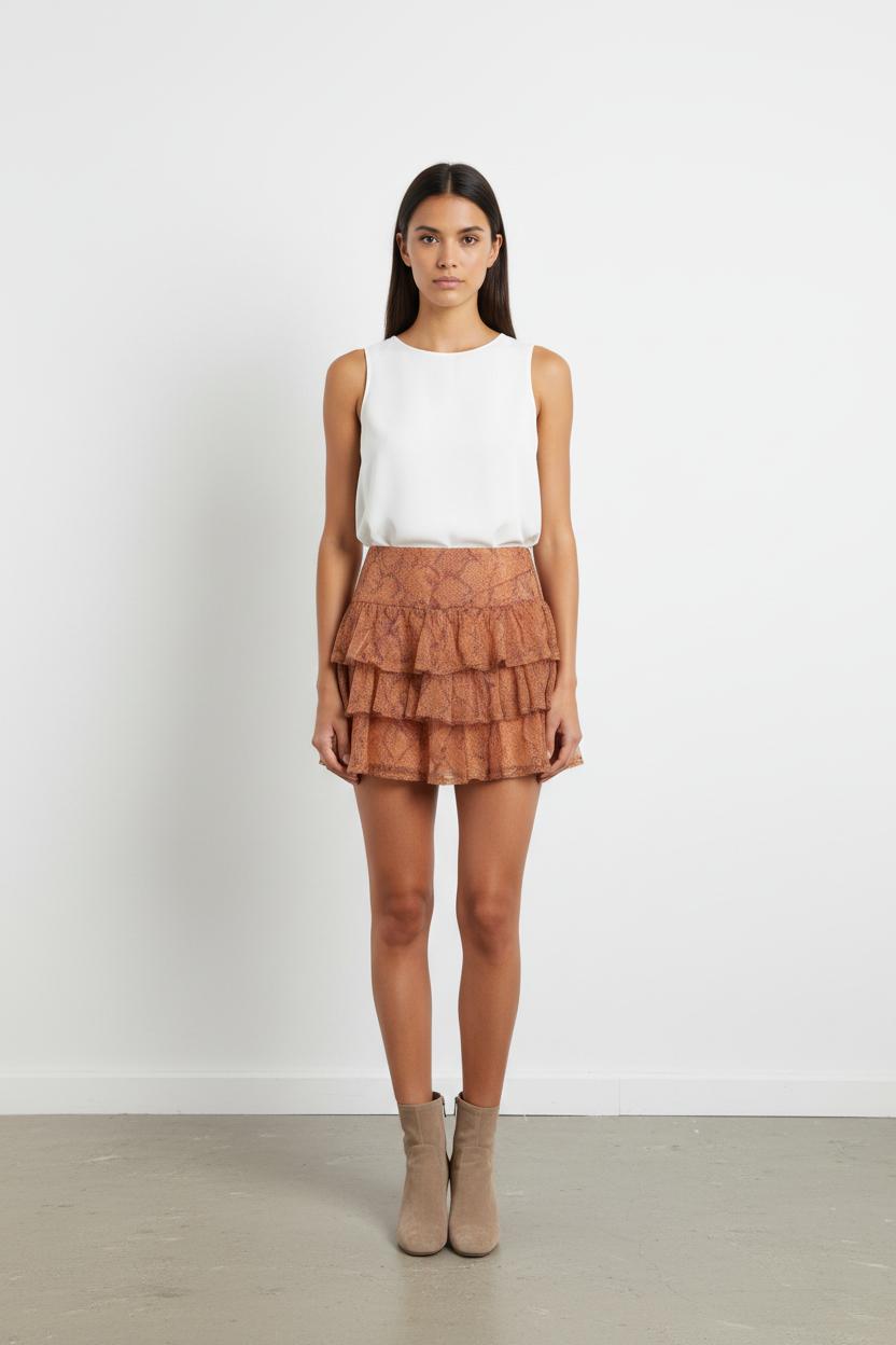 Jupe Volantée Rose - Taille L/40