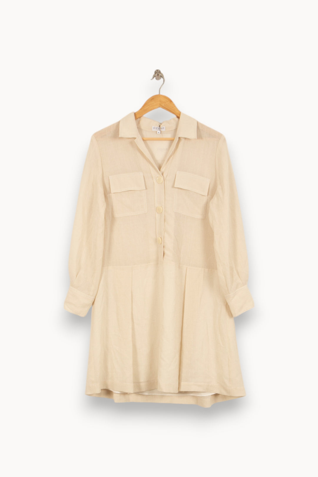 Robe Chemise Beige - Taille L/40 de la marque Claudie Pierlot | PARAD45106 - Vendu par Paradigme - Image 2
