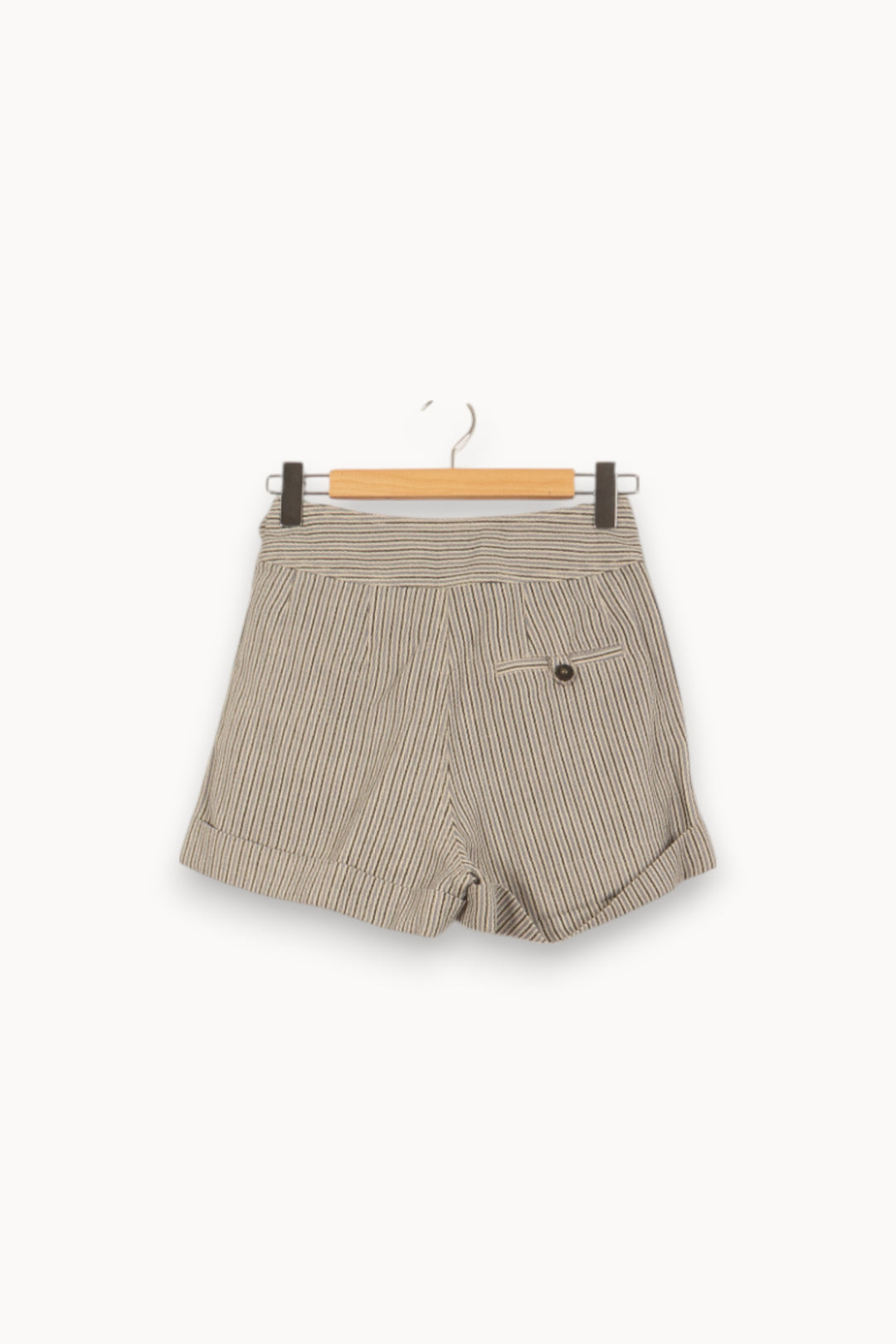 Short Rayé Beige et Noir - Taille S/36 de la marque Vanessa Bruno | PARAD45107 - Vendu par Paradigme - Image 4