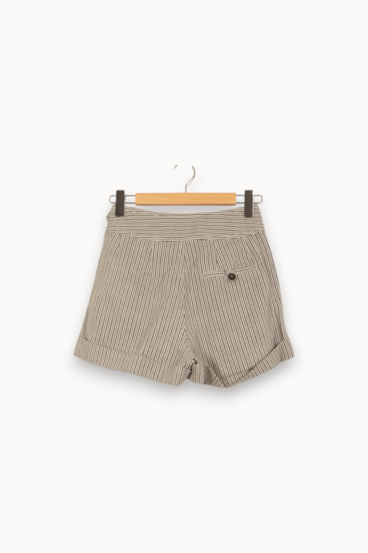 Short Rayé Beige et Noir - Taille S/36 de la marque Vanessa Bruno | PARAD45107 - Vendu par Paradigme - Image 4