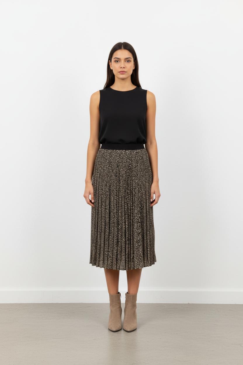 Jupe Longue Noire et Beige - Taille S/36