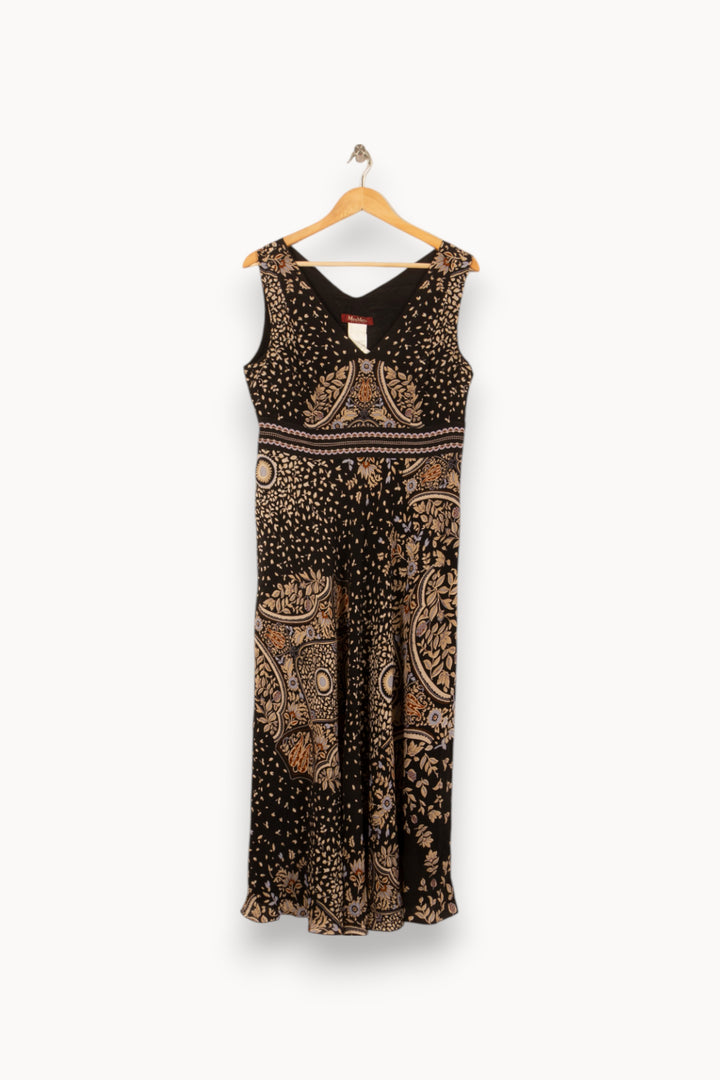 Robe Longue Noire et Beige - Taille XL/42 de la marque Max Mara | PARAD45127 - Vendu par Paradigme - Image 2
