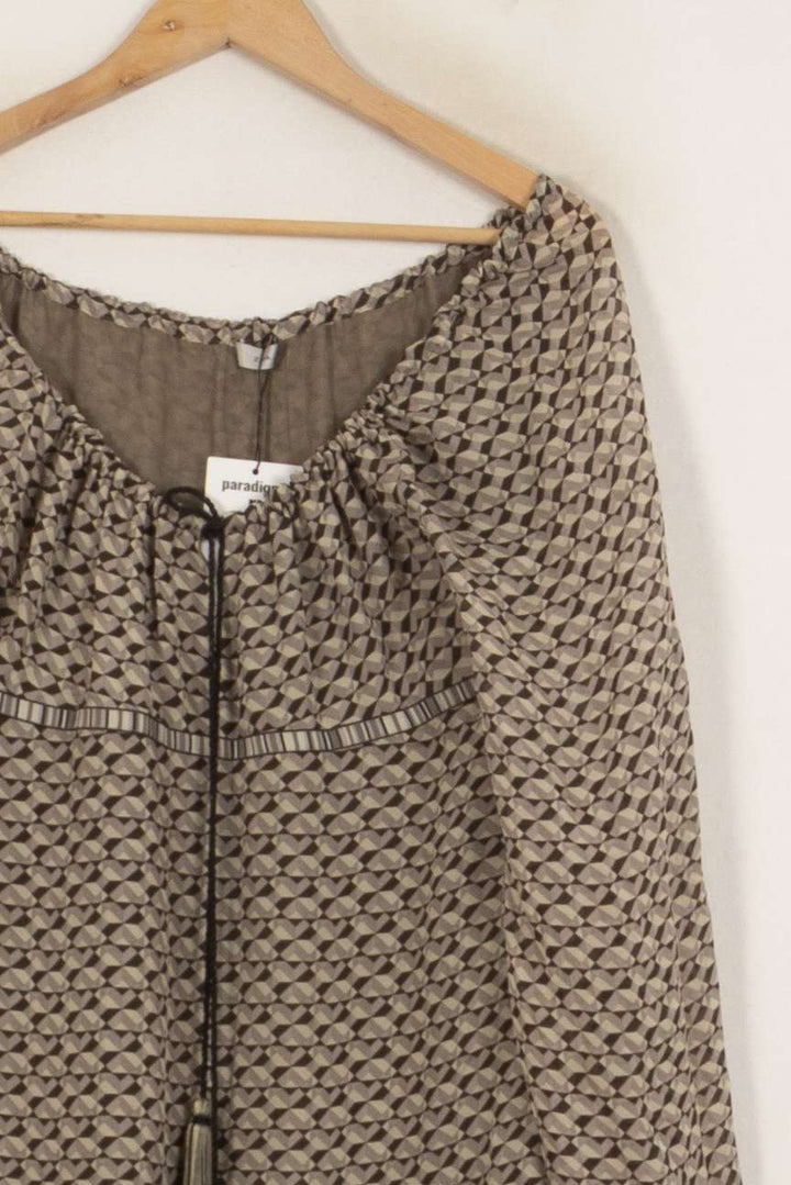 Robe Longue Marron et Beige - Taille M/38 de la marque ZAPA | PARAD45137 - Vendu par Paradigme - Image 3