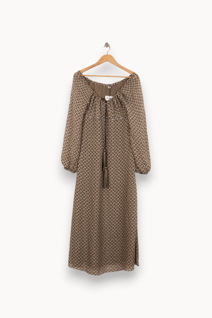 Robe Longue Marron et Beige - Taille M/38 de la marque ZAPA | PARAD45137 - Vendu par Paradigme - Image 2