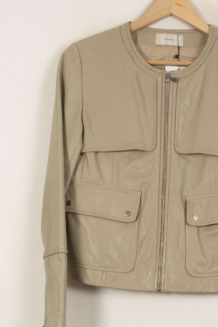 Veste En Cuir Grise - Taille M/38 de la marque ZAPA | PARAD45139 - Vendu par Paradigme - Image 3