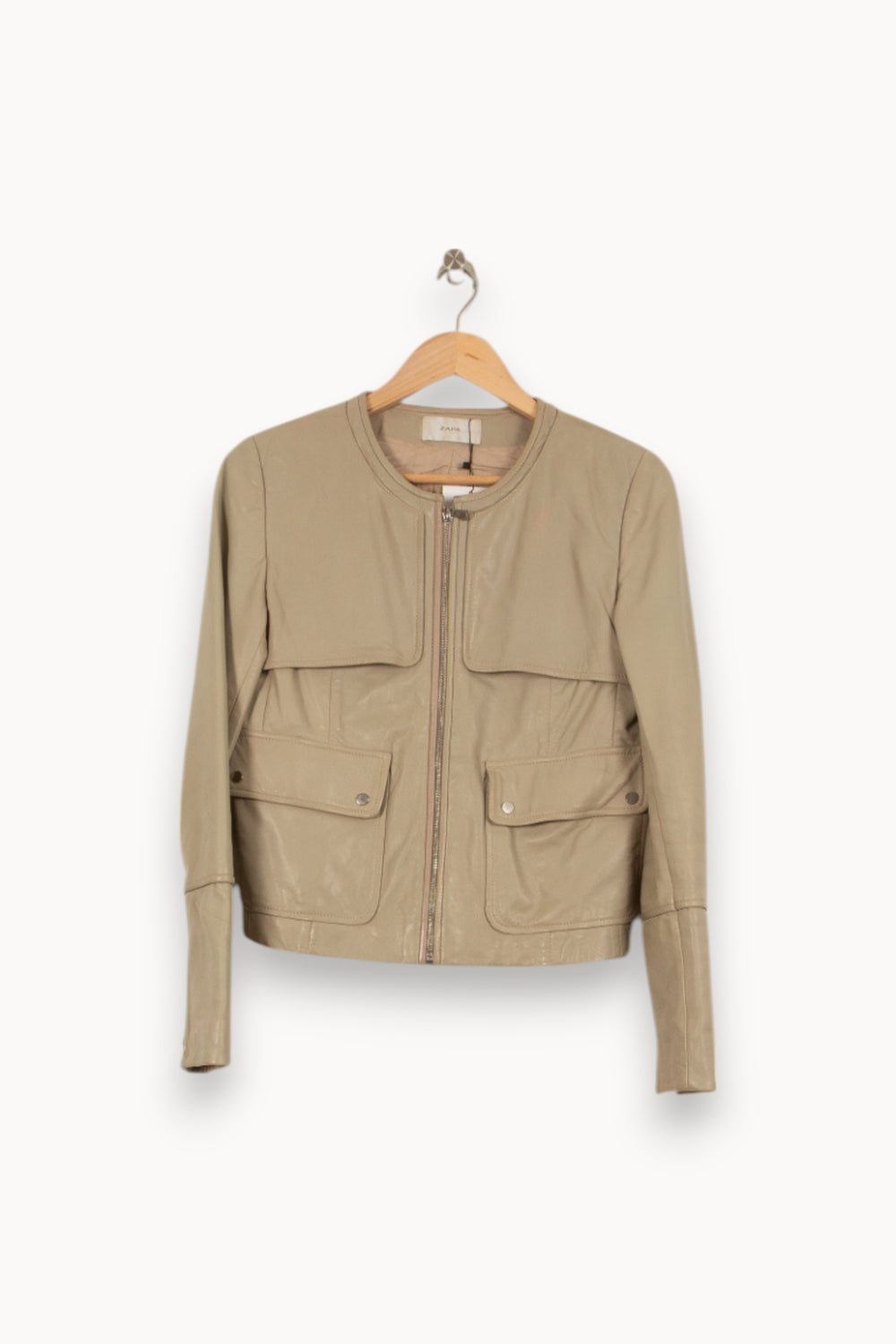 Veste En Cuir Grise - Taille M/38 de la marque ZAPA | PARAD45139 - Vendu par Paradigme - Image 2