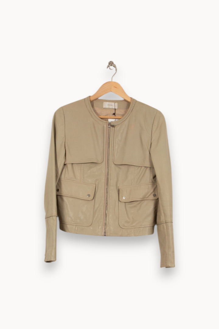 Veste En Cuir Grise - Taille M/38 de la marque ZAPA | PARAD45139 - Vendu par Paradigme - Image 2