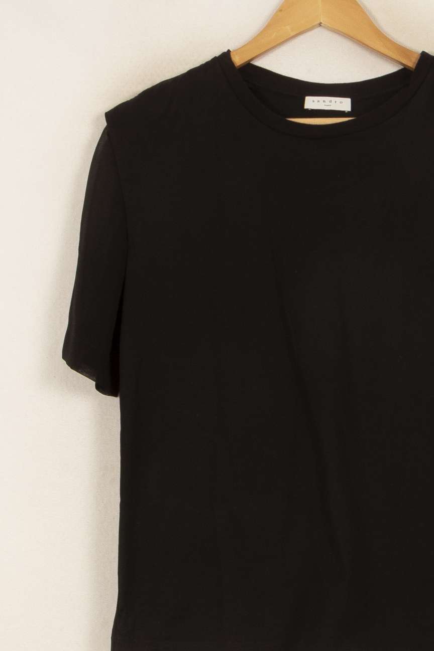 Tee-shirt Noir - Taille L/40 de la marque Sandro | PARAD45142 - Vendu par Paradigme - Image 3