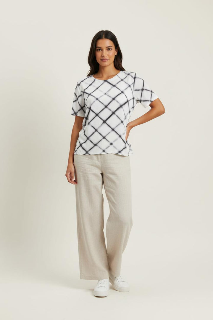 Top blanc et gris - Taille S/36 de la marque American Vintage | PARAD45150 - Vendu par Paradigme - Image 1