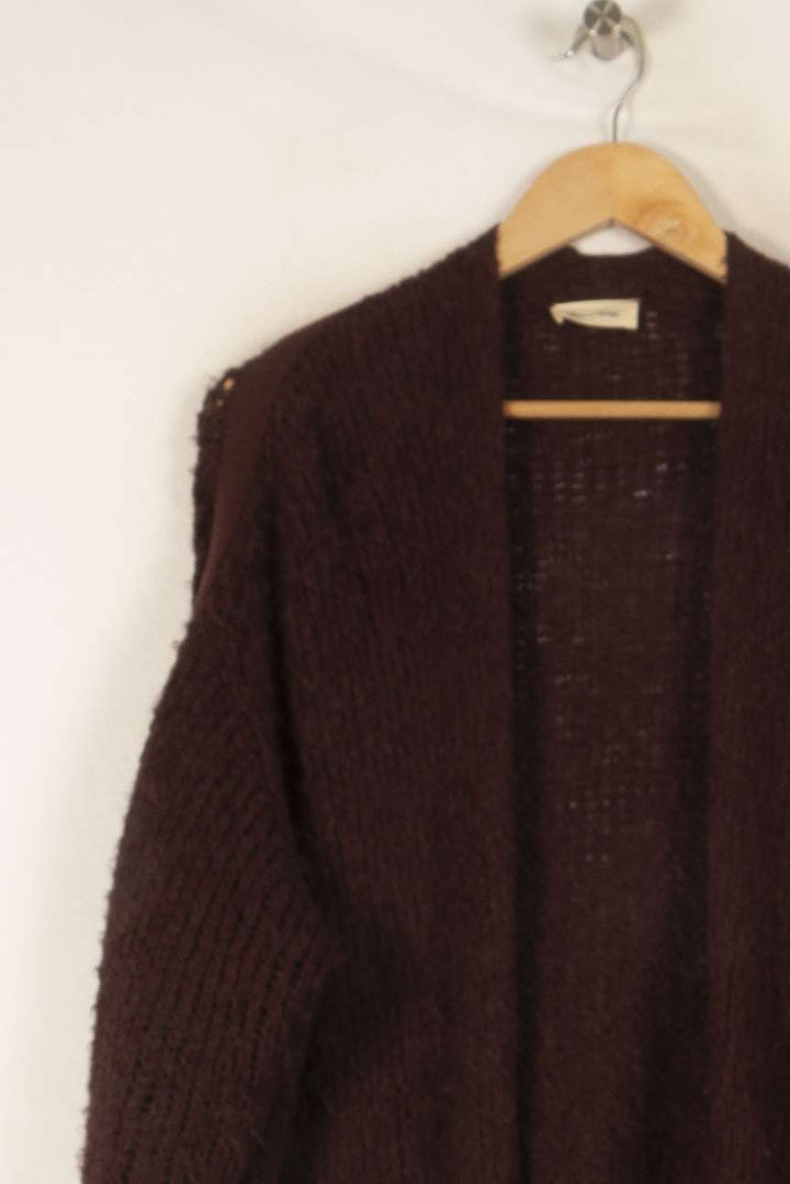 Gilet en maille marron - Taille S/36 de la marque American Vintage | PARAD45153 - Vendu par Paradigme - Image 2