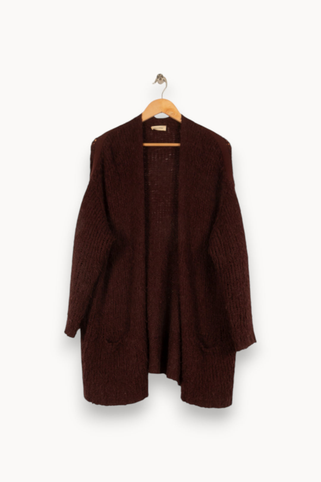 Gilet en maille marron - Taille S/36 de la marque American Vintage | PARAD45153 - Vendu par Paradigme - Image 1