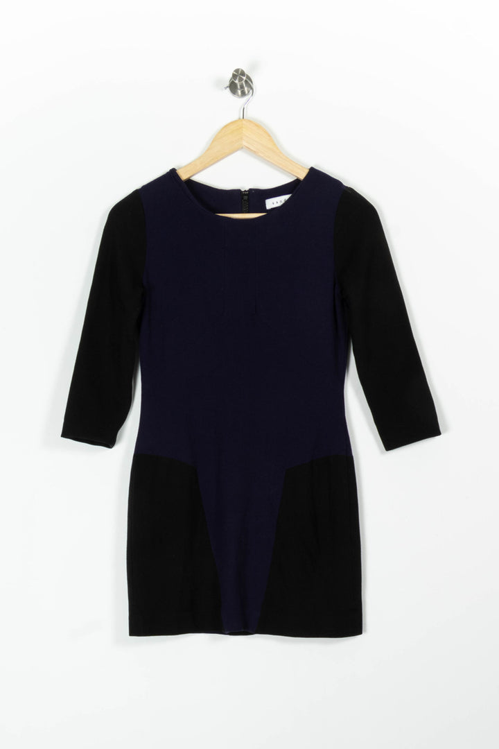 Robe violette et noire - Taille S/36 de la marque Sandro | PARAD45164 - Vendu par Paradigme - Image 2