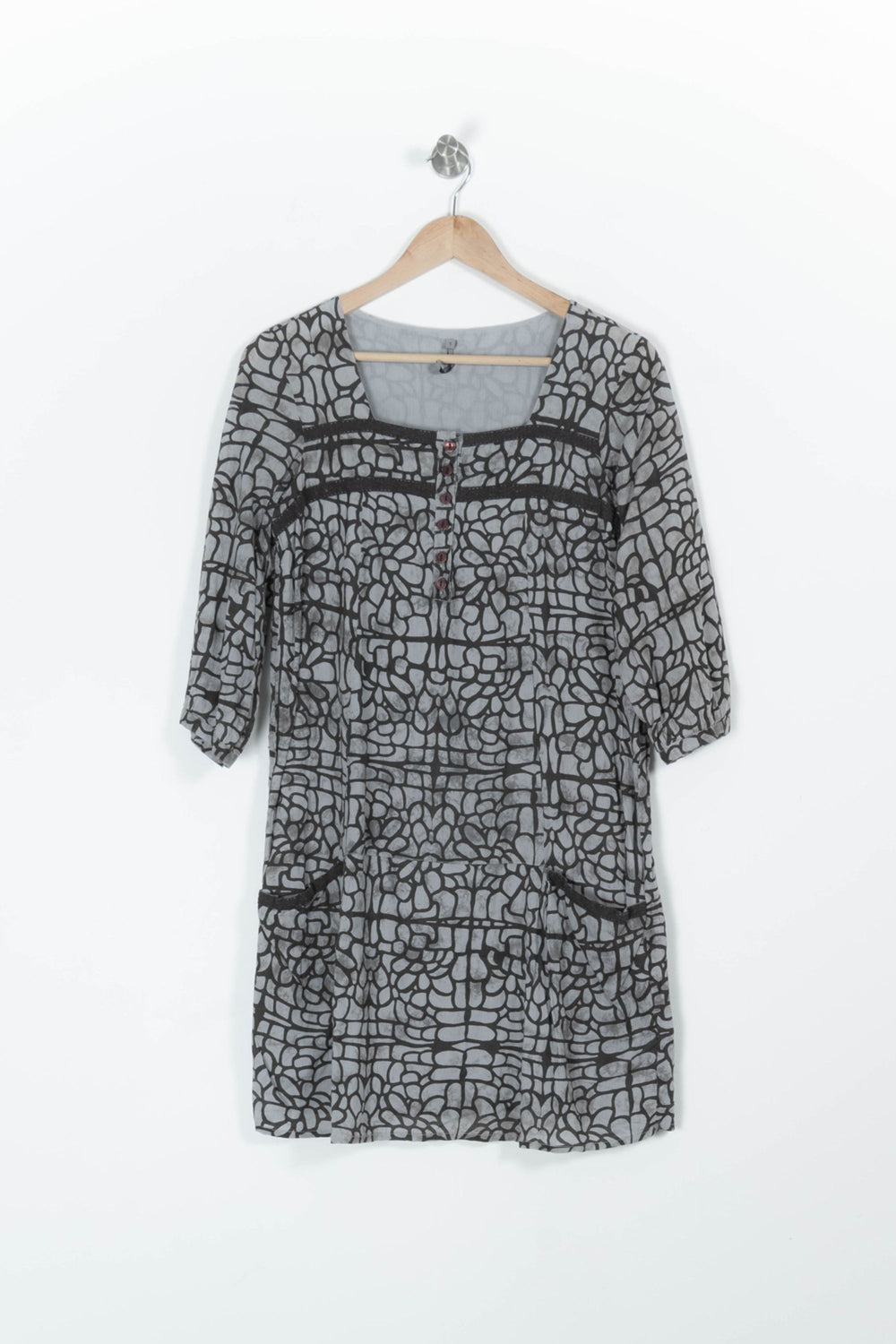 Robe grise à motifs - Taille S/36 de la marque Sud express | PARAD45185 - Vendu par Paradigme - Image 2