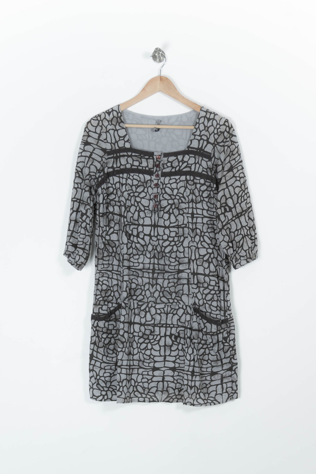 Robe grise à motifs - Taille S/36 de la marque Sud express | PARAD45185 - Vendu par Paradigme - Image 2