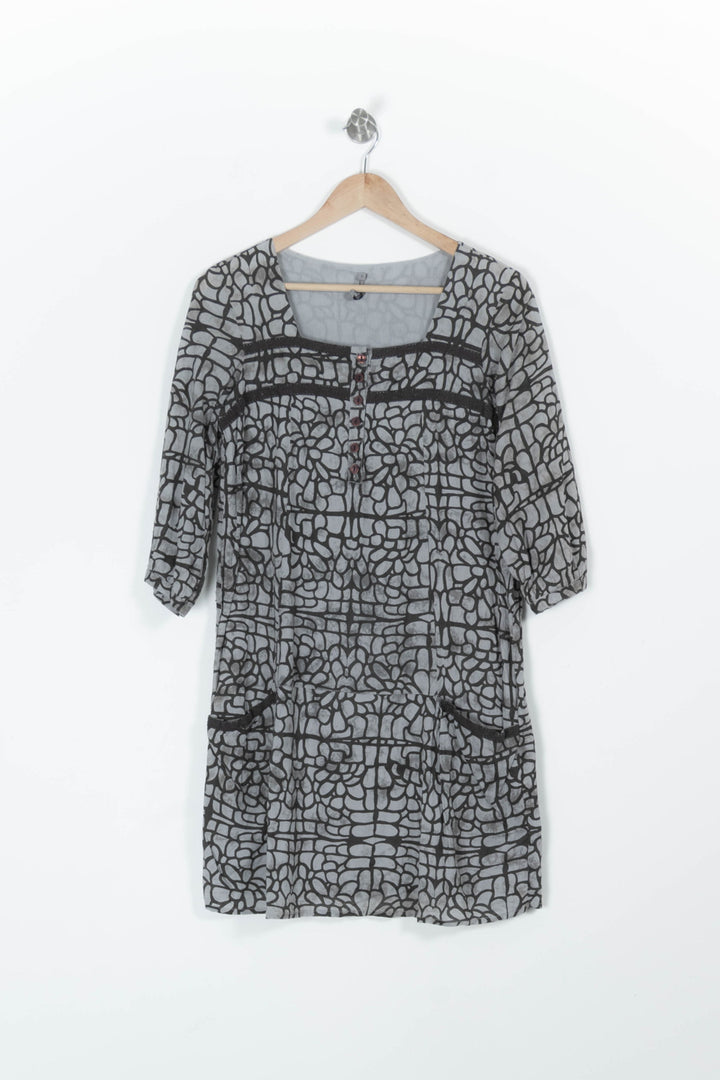 Robe grise à motifs - Taille S/36 de la marque Sud express | PARAD45185 - Vendu par Paradigme - Image 2